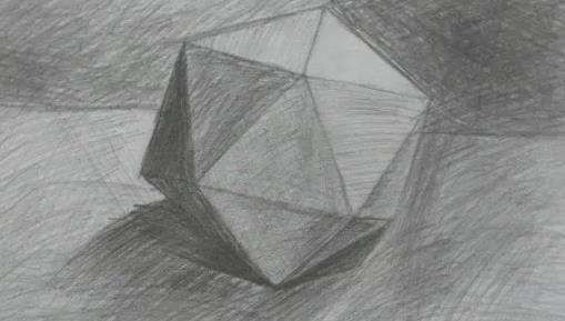 素描正六面体的透视怎么画