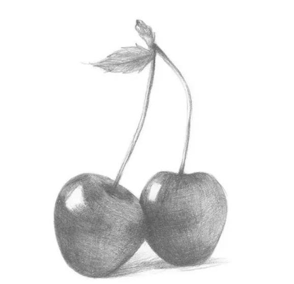 素描静物教程：樱桃的绘画步骤