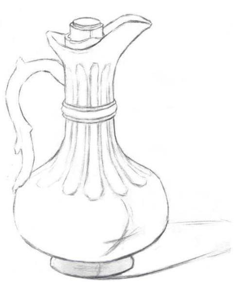 素描静物教程：酒壶的画法
