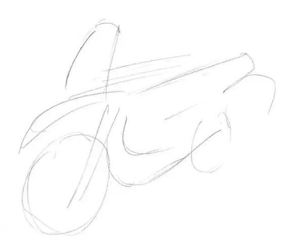 零基础素描教程：摩托车的画法