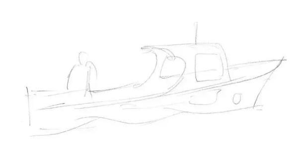 零基础素描教程：摩托艇的画法
