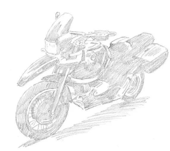 零基础素描教程：摩托车的画法
