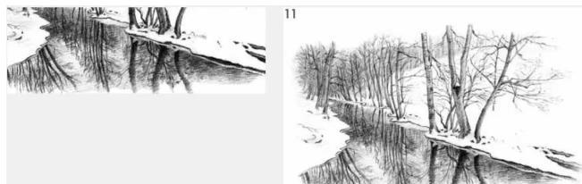 风景素描教程：雪景的画法