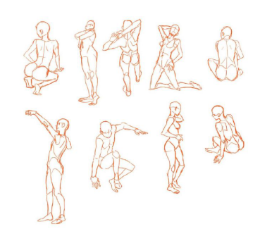 人体多种pose绘画教程