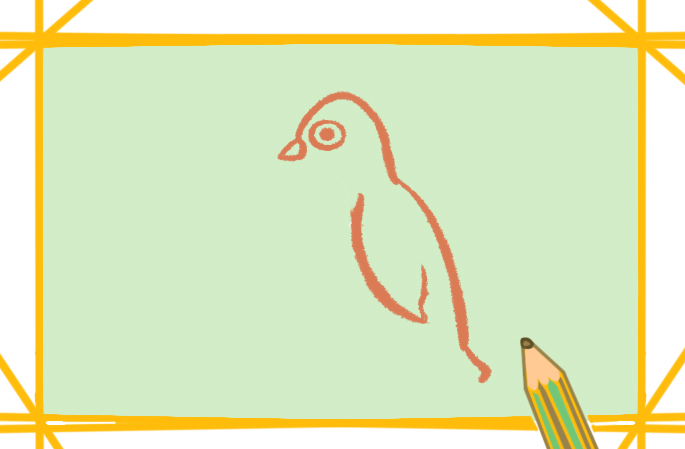 企鹅简笔画带颜色原创教程