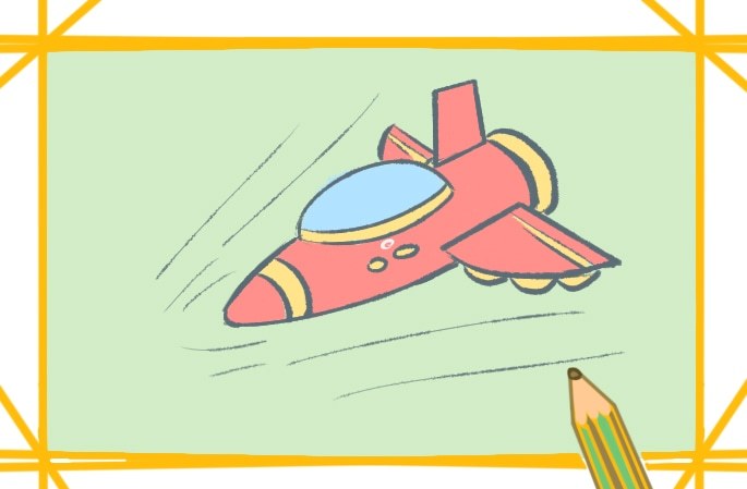 漂亮的红色飞机简笔画教程步骤图片