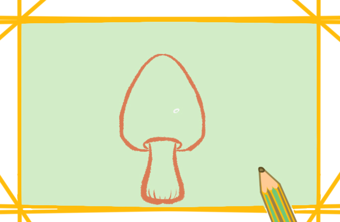 雪白蘑菇带颜色简笔画漂亮又简单