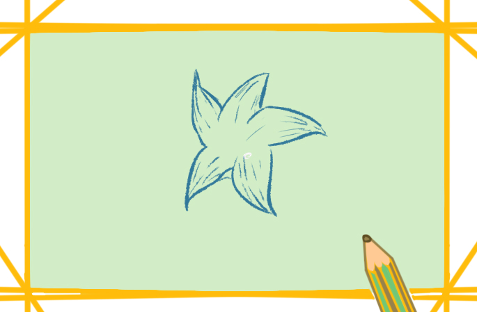 百合简笔画白色花朵教程步骤图片