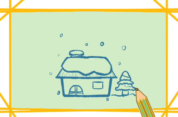 下雪简笔画冬天的教程步骤图片