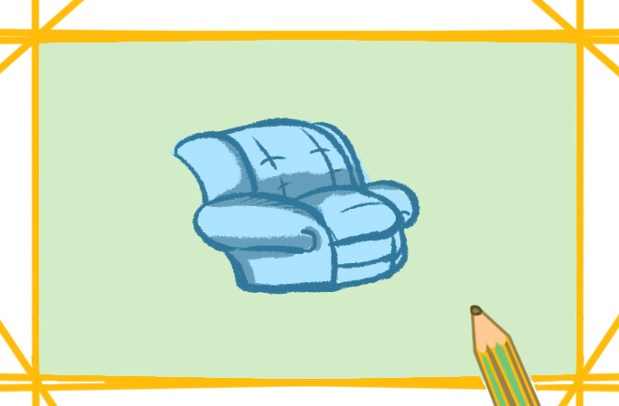 简单的沙发简笔画带颜色怎么画