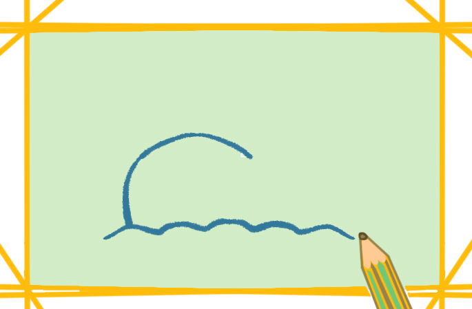 喷水的鲸鱼简笔画带颜色教程
