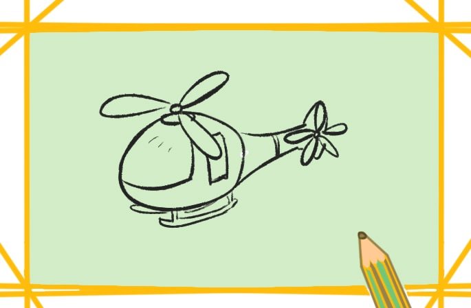 好看的卡通直升飞机简笔画教程步骤图片