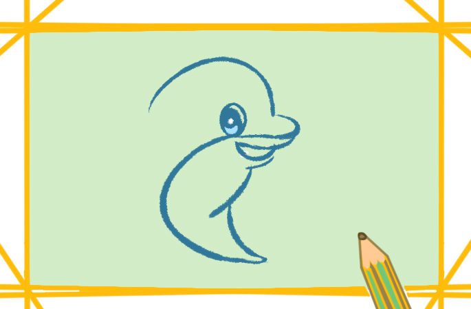 蓝色海豚卡通简笔画图片带颜色怎么画