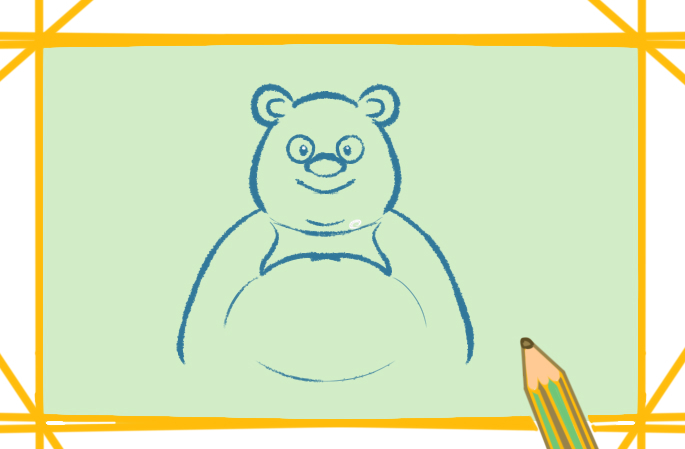 棕熊简笔画带颜色简笔画教程步骤图片
