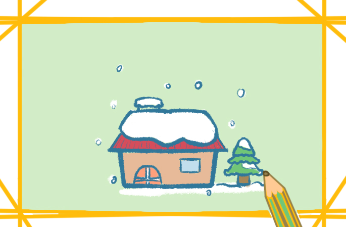 下雪简笔画冬天的教程步骤图片