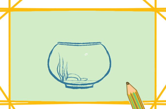 鱼缸简笔画步骤图片怎么画简单漂亮