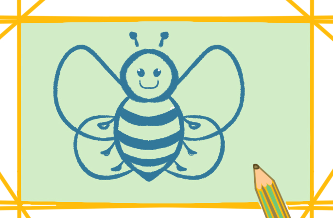 蜜蜂简笔画彩色可爱