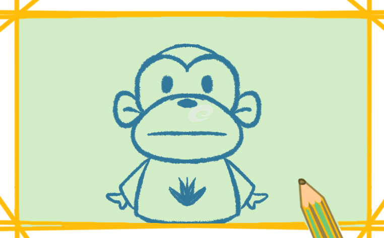 可爱猴子简笔画图片带颜色教程