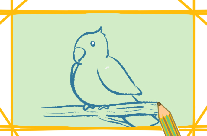 鹦鹉带颜色简笔画教程步骤图片