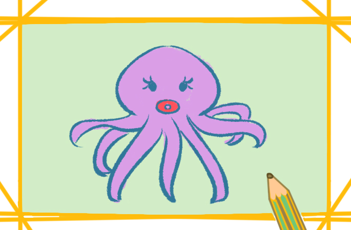 超简单的章鱼图片教程一步一步画