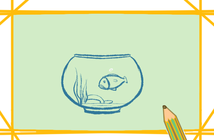 鱼缸简笔画步骤图片怎么画简单漂亮