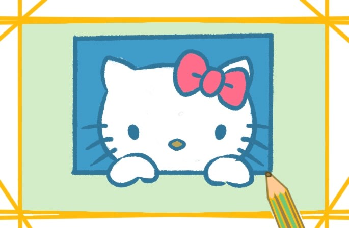 可爱的凯蒂猫简笔画教程步骤图片