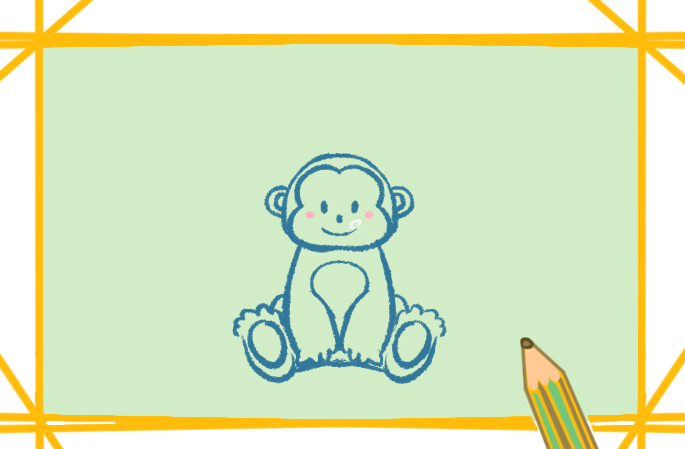 可爱的猴子简笔画彩色教程步骤