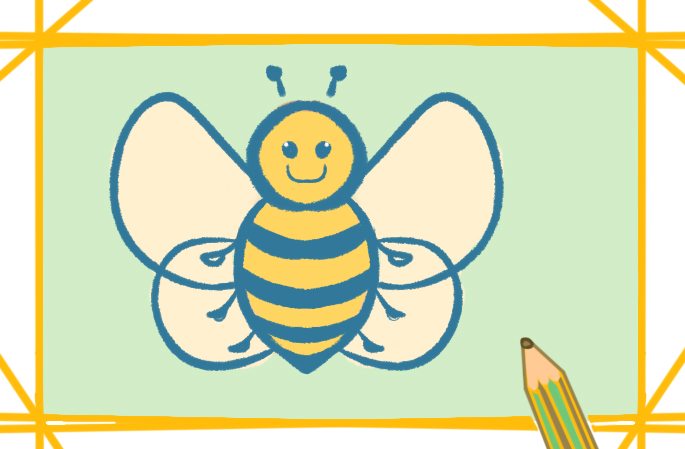 蜜蜂简笔画彩色可爱