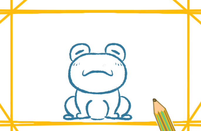 青蛙带颜色简笔画教程步骤图片