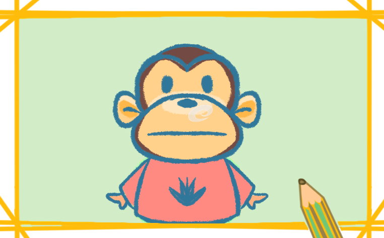 可爱猴子简笔画图片带颜色教程