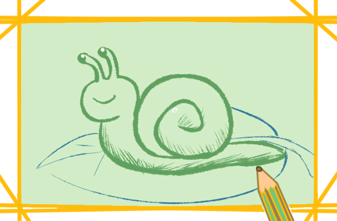 卡通蜗牛简笔画教程步骤图片