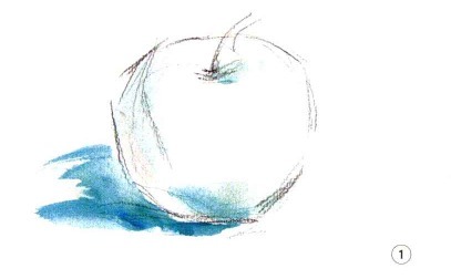 色彩苹果的画法步骤图（1）