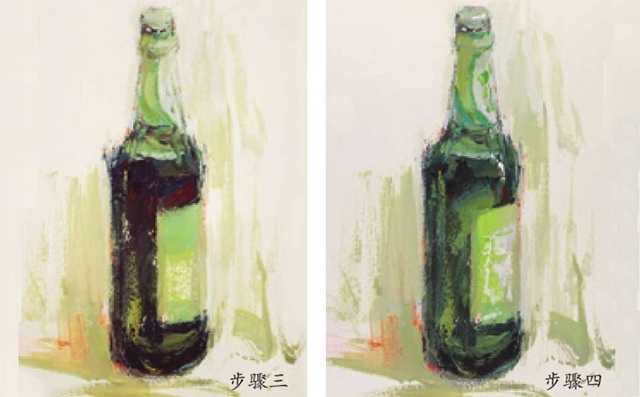 色彩啤酒瓶的画法步骤