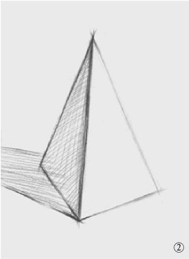素描几何体教程：四棱锥体画法