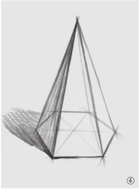 六棱锥素描结构步骤图图片