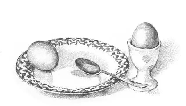 美术基础入门教程：素描鸡蛋与瓷器的步骤
