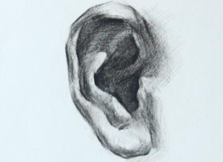 素描人物耳朵怎么画