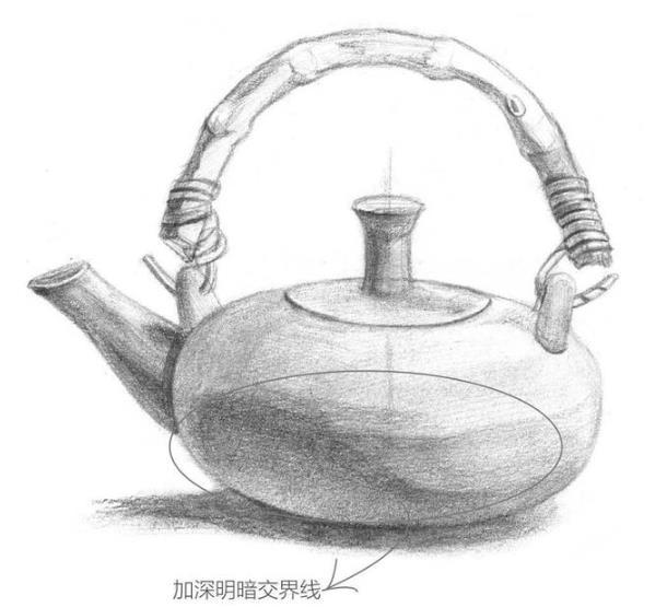 素描静物教程：陶壶的画法