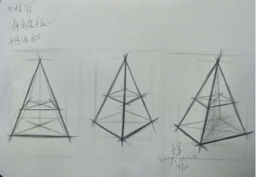 三角体素描教程图片