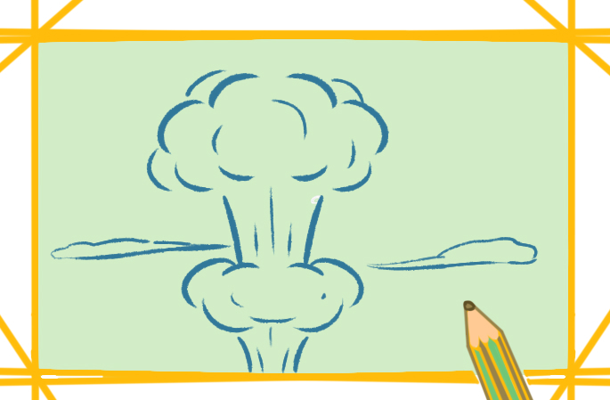 蘑菇云简笔画一个人图片