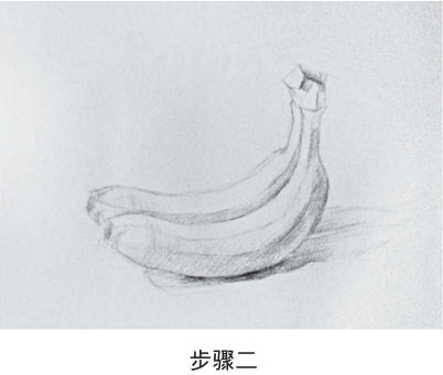 素描香蕉的画法步骤二