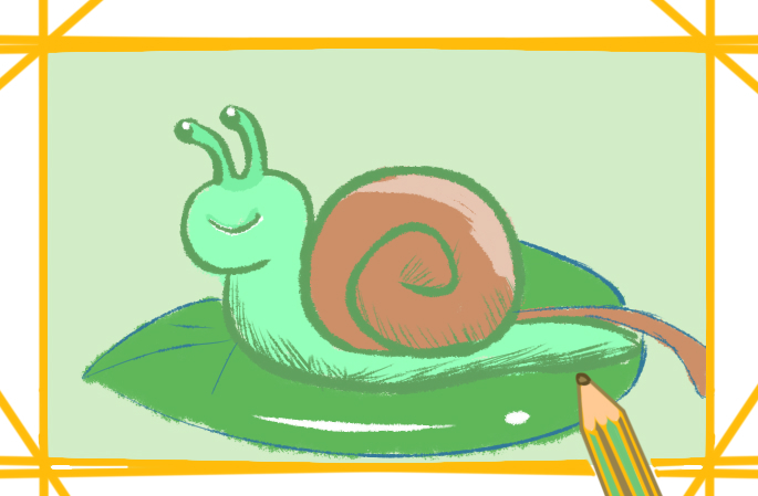 卡通蜗牛简笔画教程步骤图片