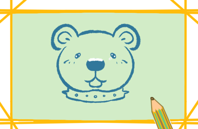 棕熊简笔画蜡笔画图片