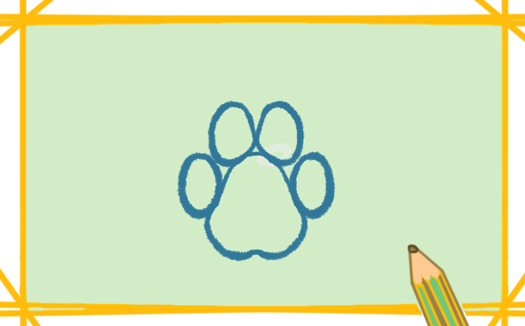 可爱的狗爪印简笔画教程图片