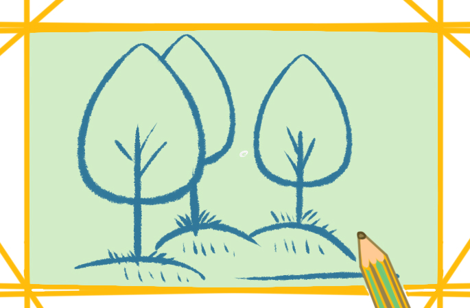 简单好看的树木简笔画教程步骤图片