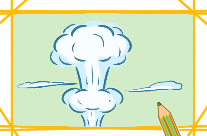 蘑菇云简笔画核弹图片