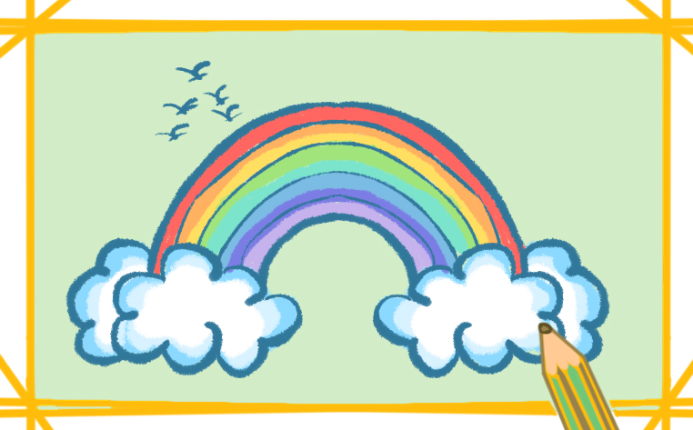 彩虹简笔画漂亮的图片教程步骤