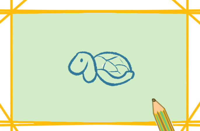 巴西龟简笔画带颜色教程步骤图片