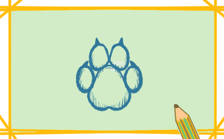 可爱的狗爪印简笔画教程图片