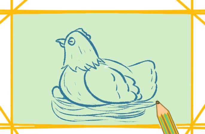 漂亮的母鸡孵蛋的图片怎么画简单好看